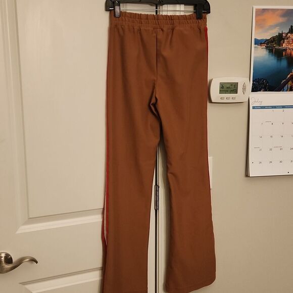Maeve by Anthropologie Tan Pants w/ Red & White Stripes Ankle Zippers Size XS - Picture 7 of 8